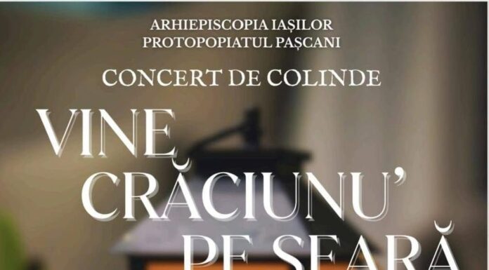 Protopopiatul Pașcani vă invită la tradiționalul concert de colinde, ce va avea loc duminică, 14 decembrie